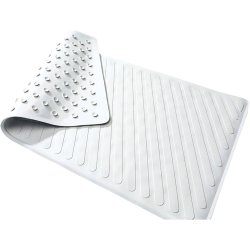 White textured mat with a grid pattern on a white background