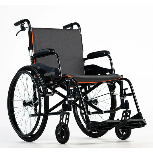 Feather 18 inch ultra lightweight manual wheelchair with foldable frame