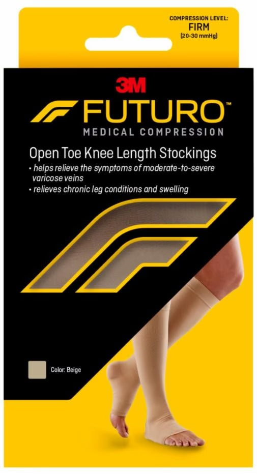 Compression Stocking 3M™ Futuro™ Knee High Medium Beige Open Toe