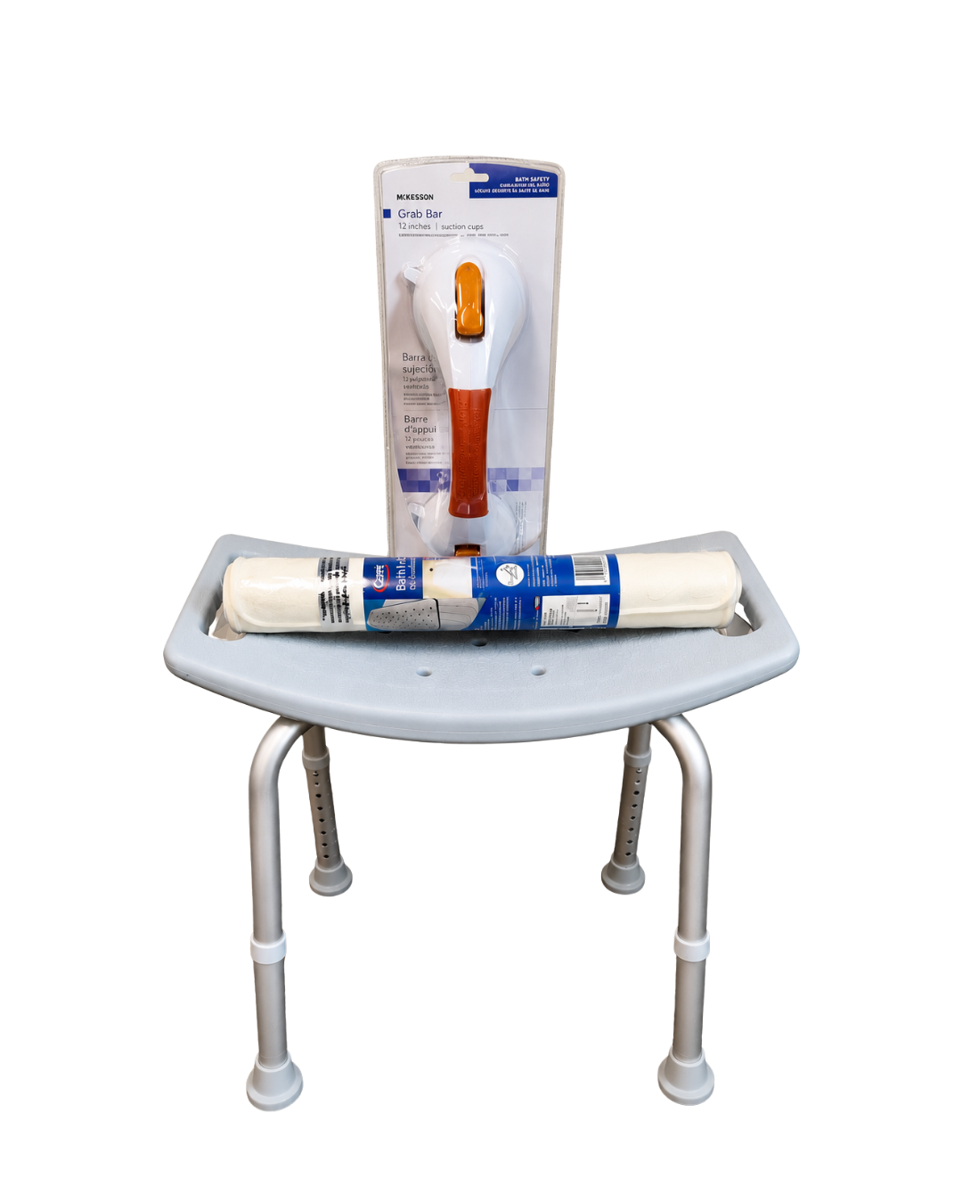 Bathroom Safety Bundle | Grab Bar, Non-Slip Bath Mat & Bath Bench