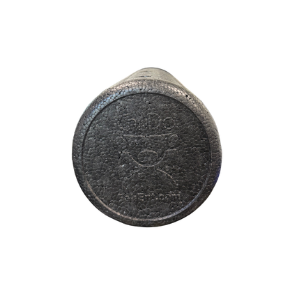 Front view of CanDo textured high-density foam roller designed for stretching, muscle recovery, and rehabilitation exercises.