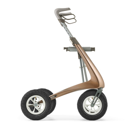 Brown rollator on a white background