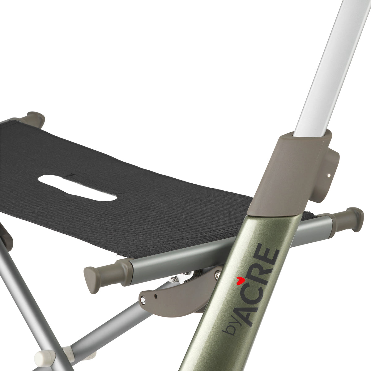 Close-up of arollator with 'Acre' branding on a white background