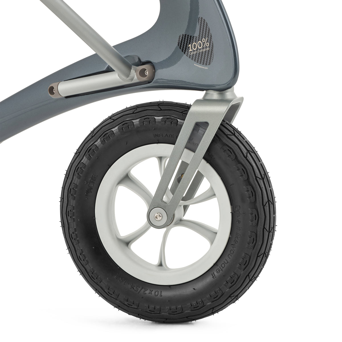 Close-up of a wheel with tire and rim on a white background