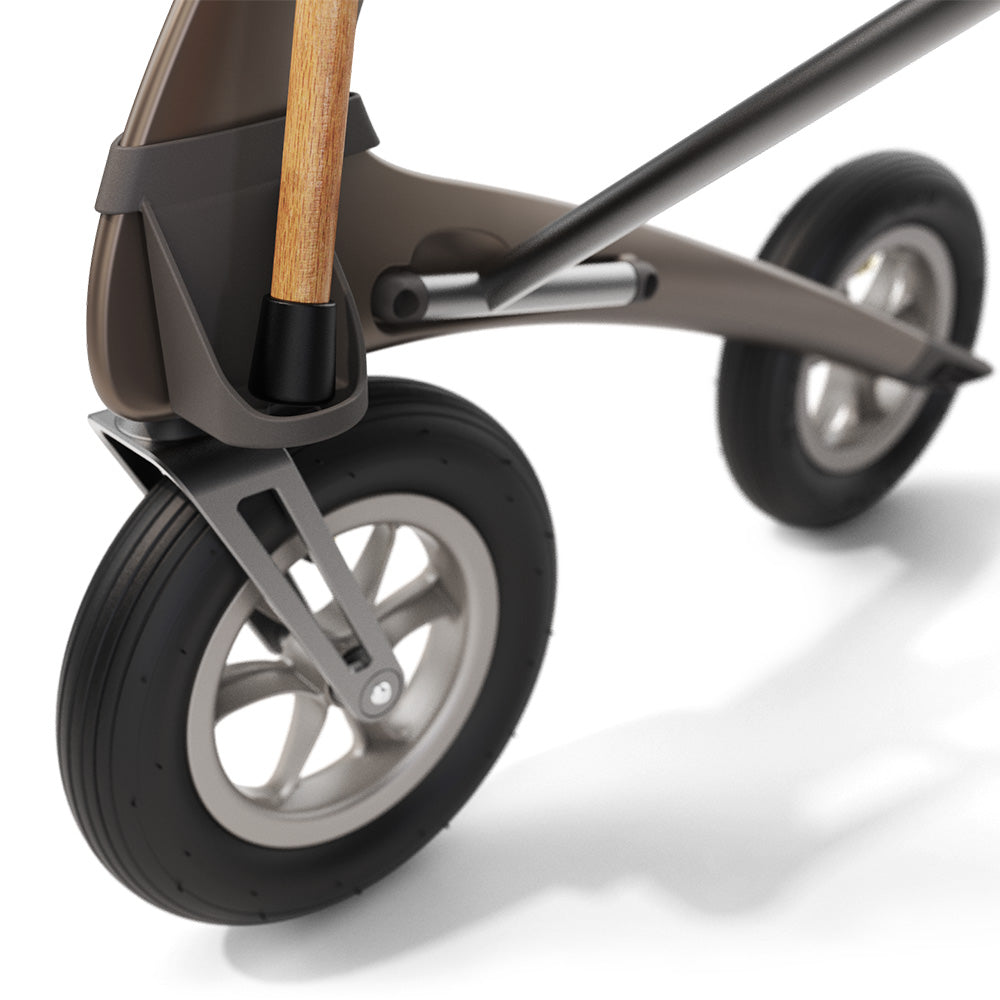 grey cane holder on rollator
