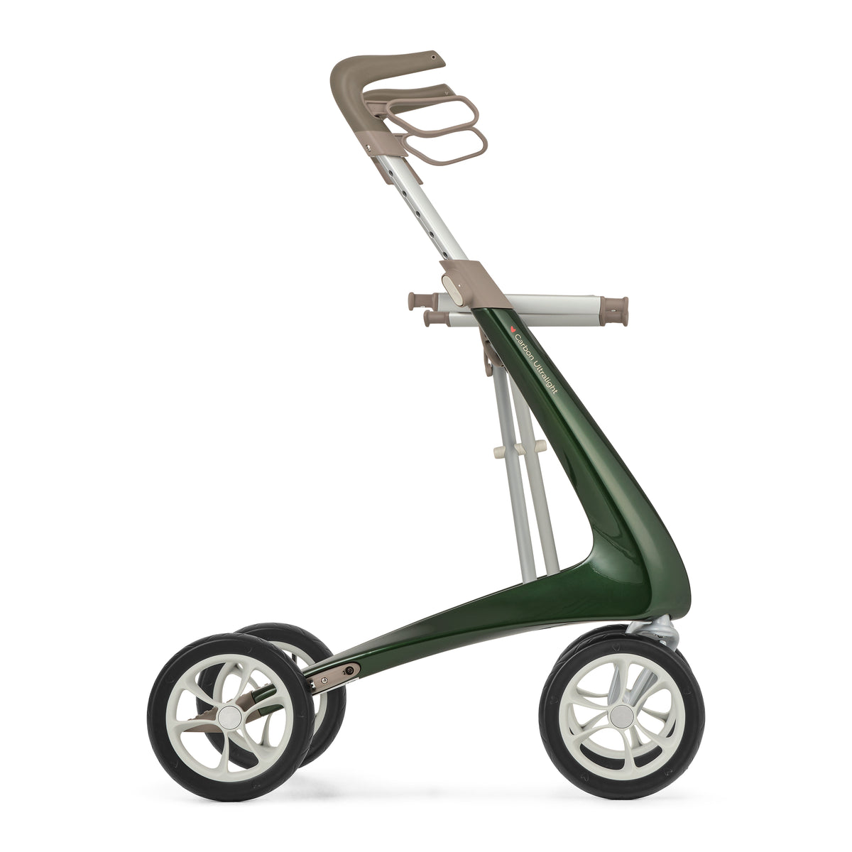Green rollator on a white background