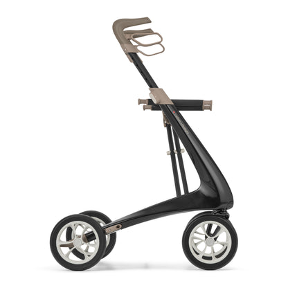 Side of lightweight rollator with white background