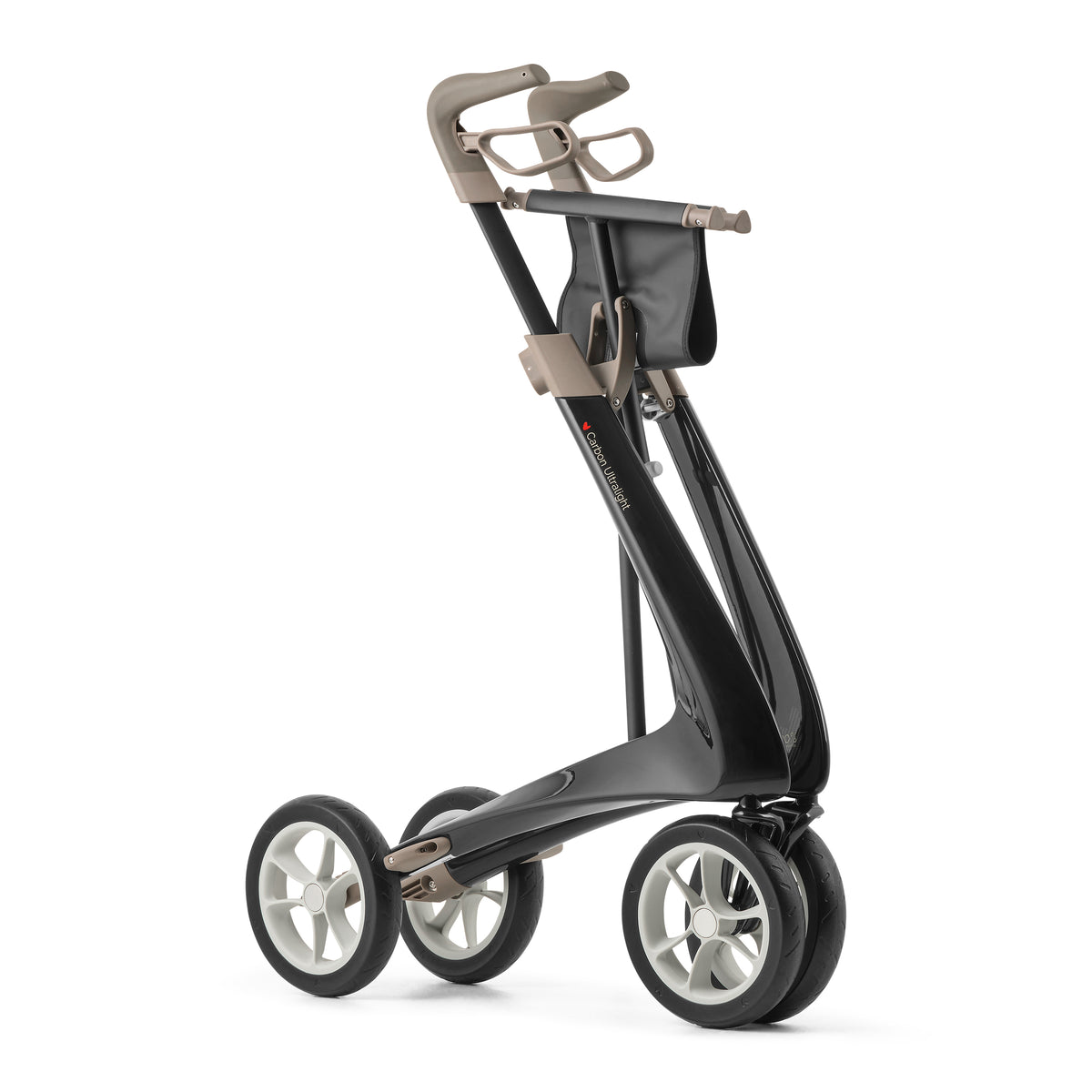 Black rollator with white background