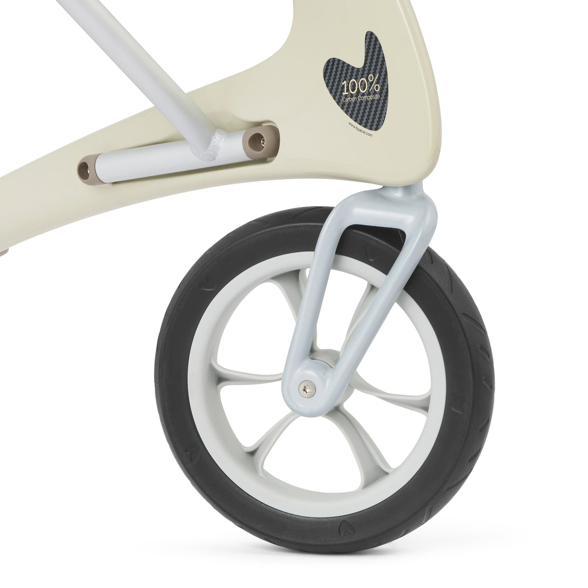 Wheels of white rollator