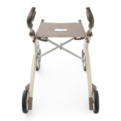 White and tan rollator on white background