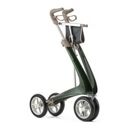 Green rollator on a white background