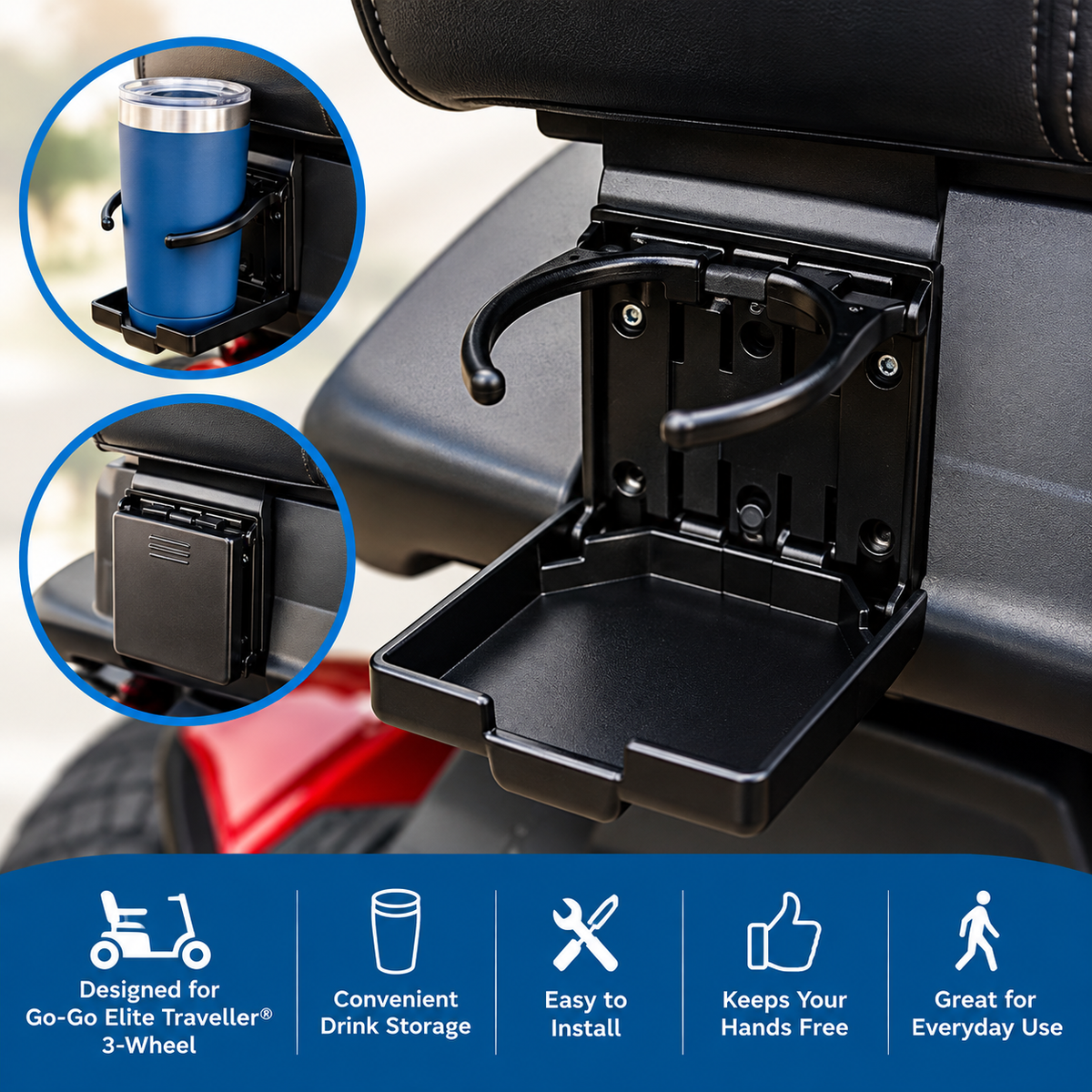 GO GO Pride scooter cup holder