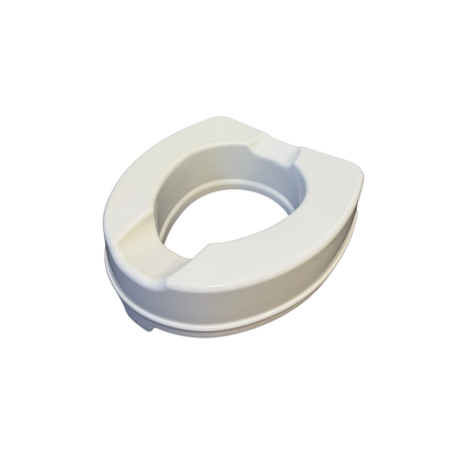 Angled view of McKesson raised toilet seat designed for bathroom safety, comfort, and accessibility.