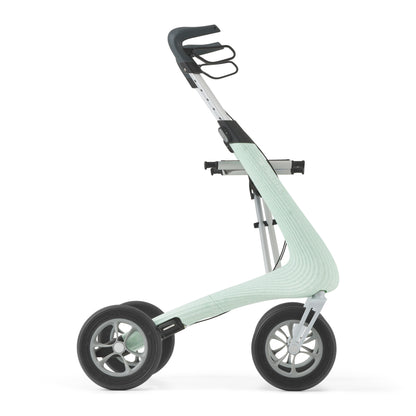 Light green rollator on a white background