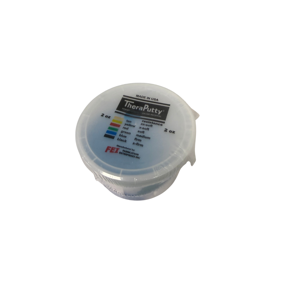 Blue Theraputty hand exercise putty container for hand strengthening and rehabilitation therapy