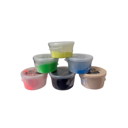 Colorful Theraputty hand therapy putty containers used for grip strength and finger rehabilitation exercises