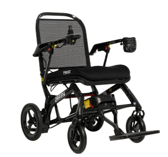 Electric wheelchair with mesh backrest 