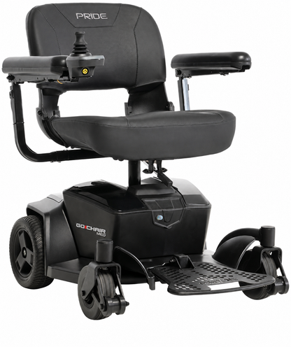 Black mobility scooter on a white background