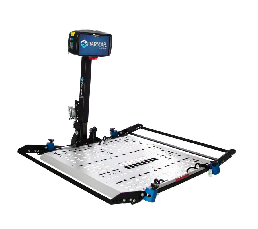 Harmar AL301XL hitch-mounted vehicle lift with a platform for mobility equipment