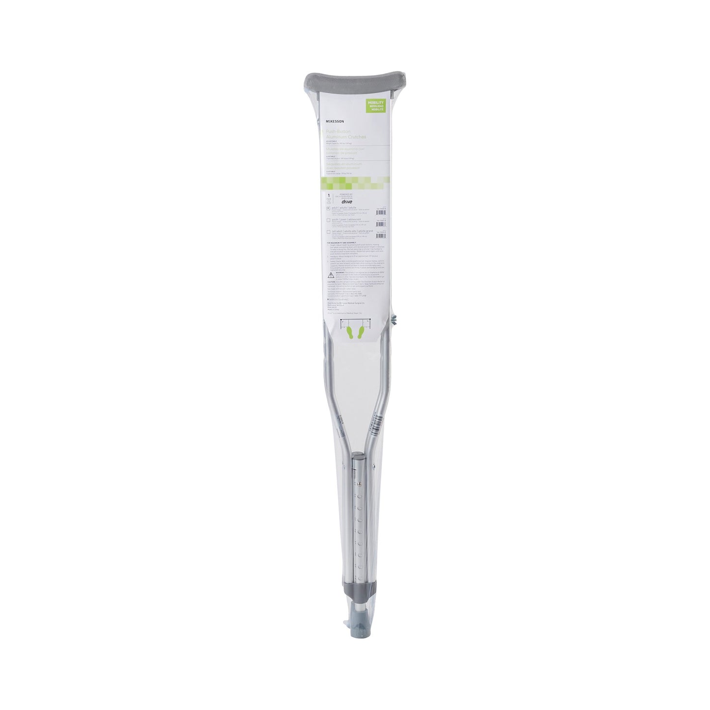 McKesson Adult Underarm Crutches, 5 ft. 2 in. - 5 ft. 10 in.