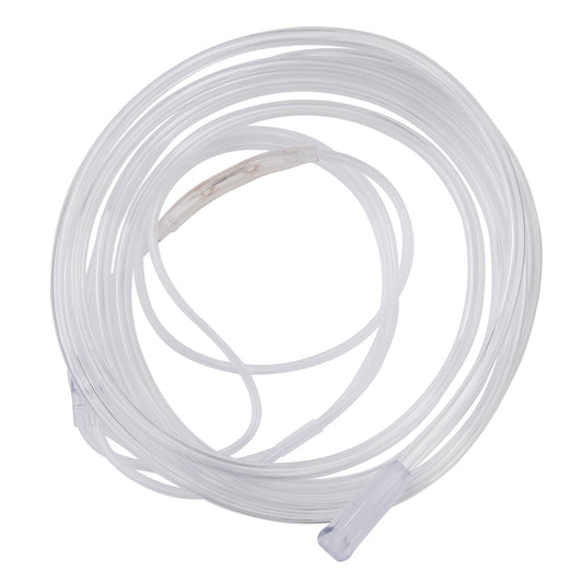 A Salter Labs 16Soft nasal cannula with a 25 foot supply tubing, featuring a standard ribbed oxygen connector and soft tubing.